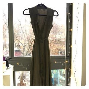 ASOS Green Duster Long Button up Midi Dress